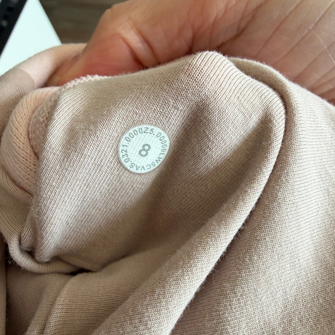 Lululemon Light Pink Jogger Sweatpants Drawstring Elastic Waist Size 8