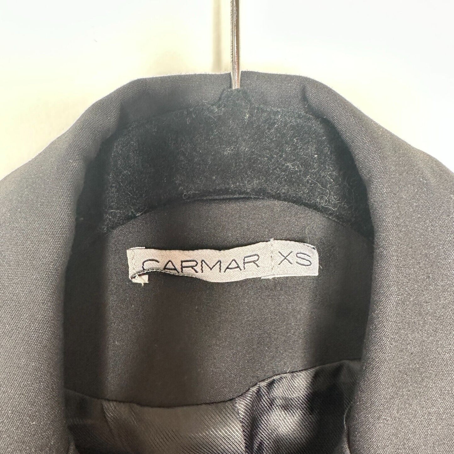 CARMAR Black Cotton Cropped Vest Jacket Half Zip Front Breast Pocket Size XS