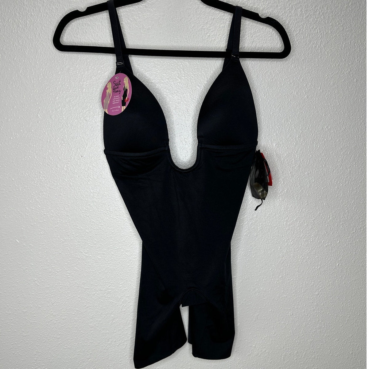 NWT SPANX Suit Your Fancy Black Stretch-Jersey Bodysuit Small