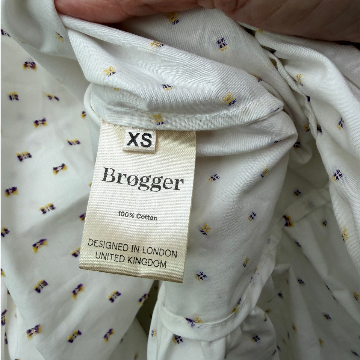 Brøgger Blouse White Ruffle Dobby Sleeveless Women US XS