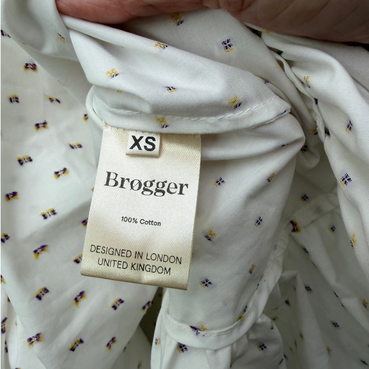 Brøgger Blouse White Ruffle Dobby Sleeveless Women US XS