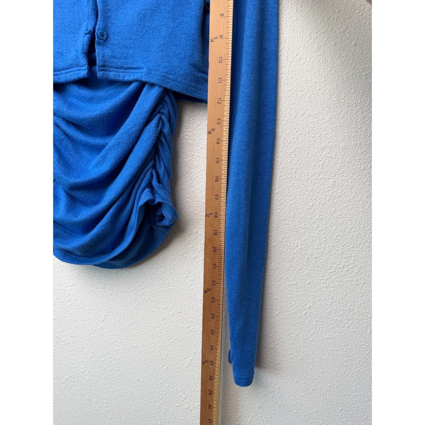 by.DYLN Cobalt Blue Tube Top Ruched Cutout Tube Top Crop Cardigan XS