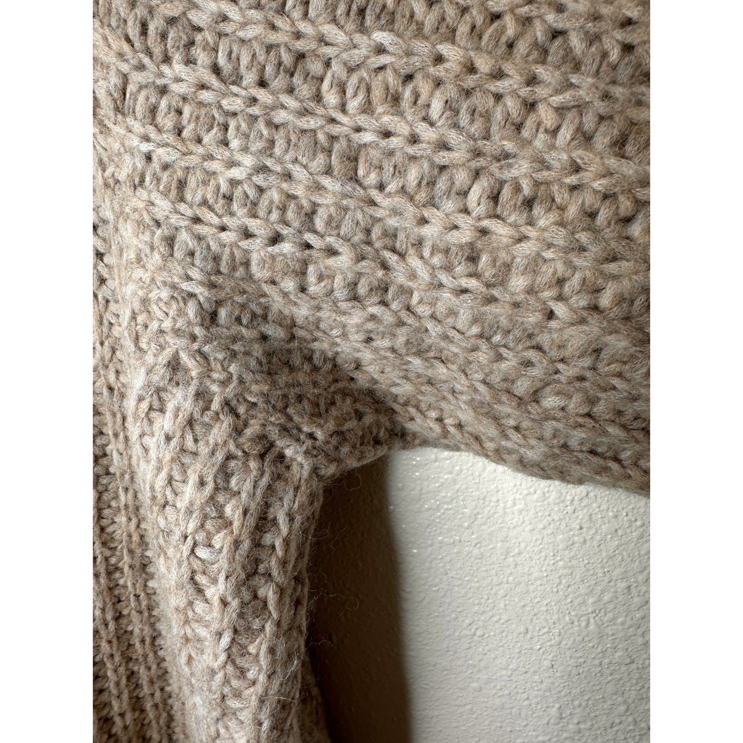Eugene Ong Hand Knit Beige Chunky Knit Long Sleeve Sweater L