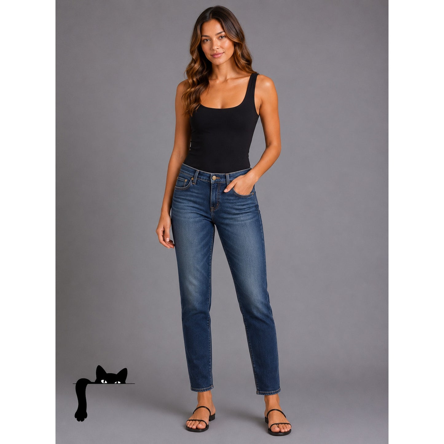 AG Dark Wash Whiskered Prima Cigarette Leg Jeans 30