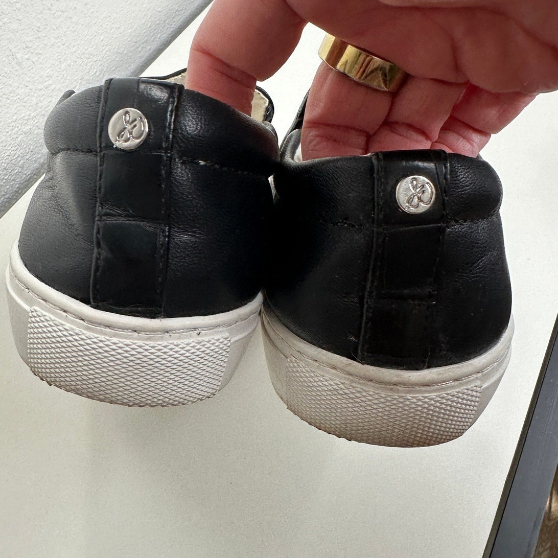 Sam Edelman Black Leather White Base Slip On Shoe 5