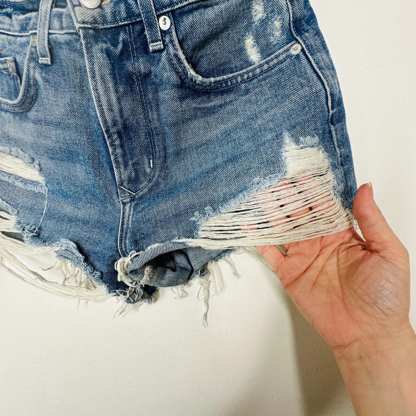 Lovers & Friends Axel Jean Distressed Cut Off High Rise Short Conrad Wash 25