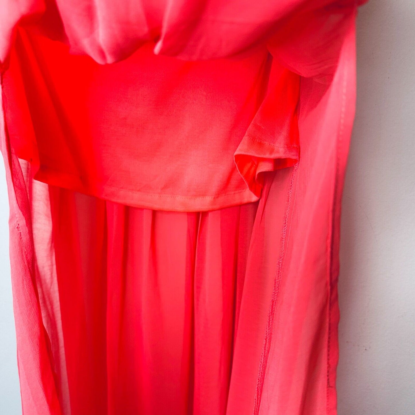 Love Riche Pink Flowy Sheer Maxi Attached Short Slip Silver Shimmer Waist L