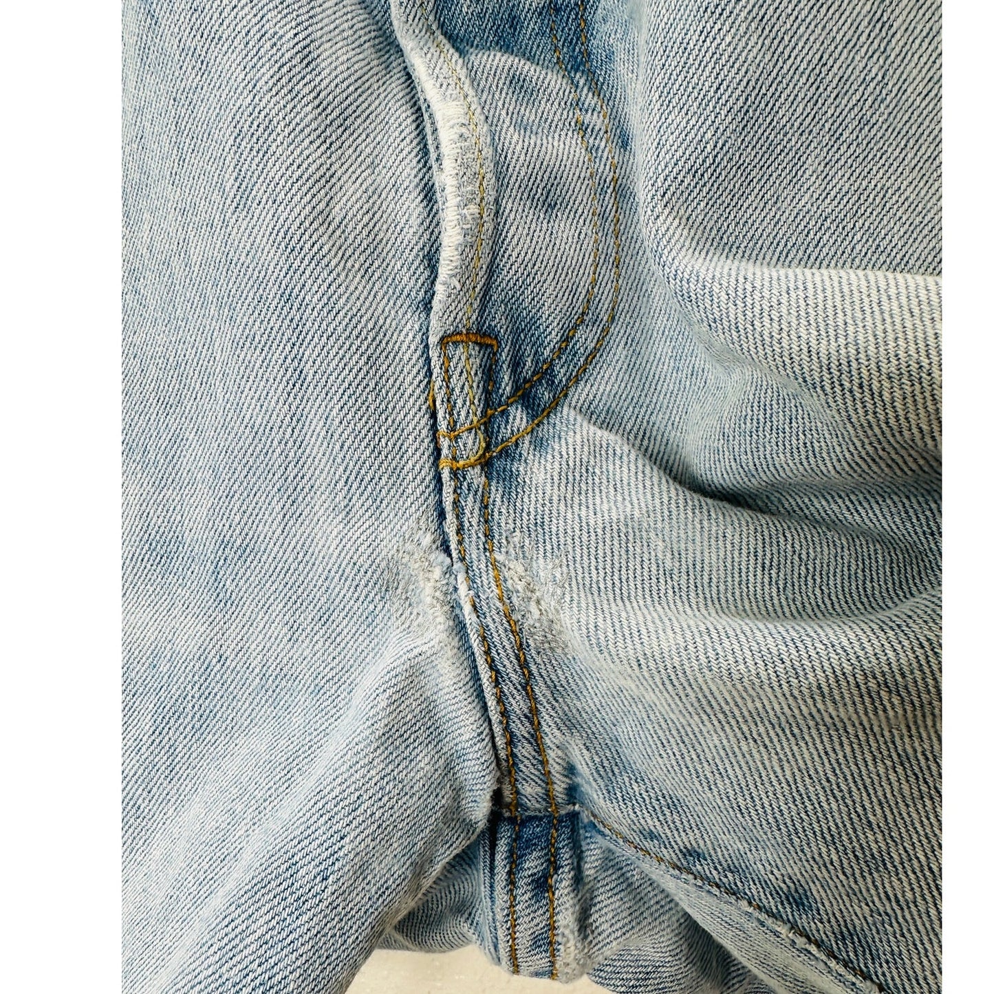 Levis 501 Light Blue Wash Button Fly Cutoff Refurbished Jean Shorts 36