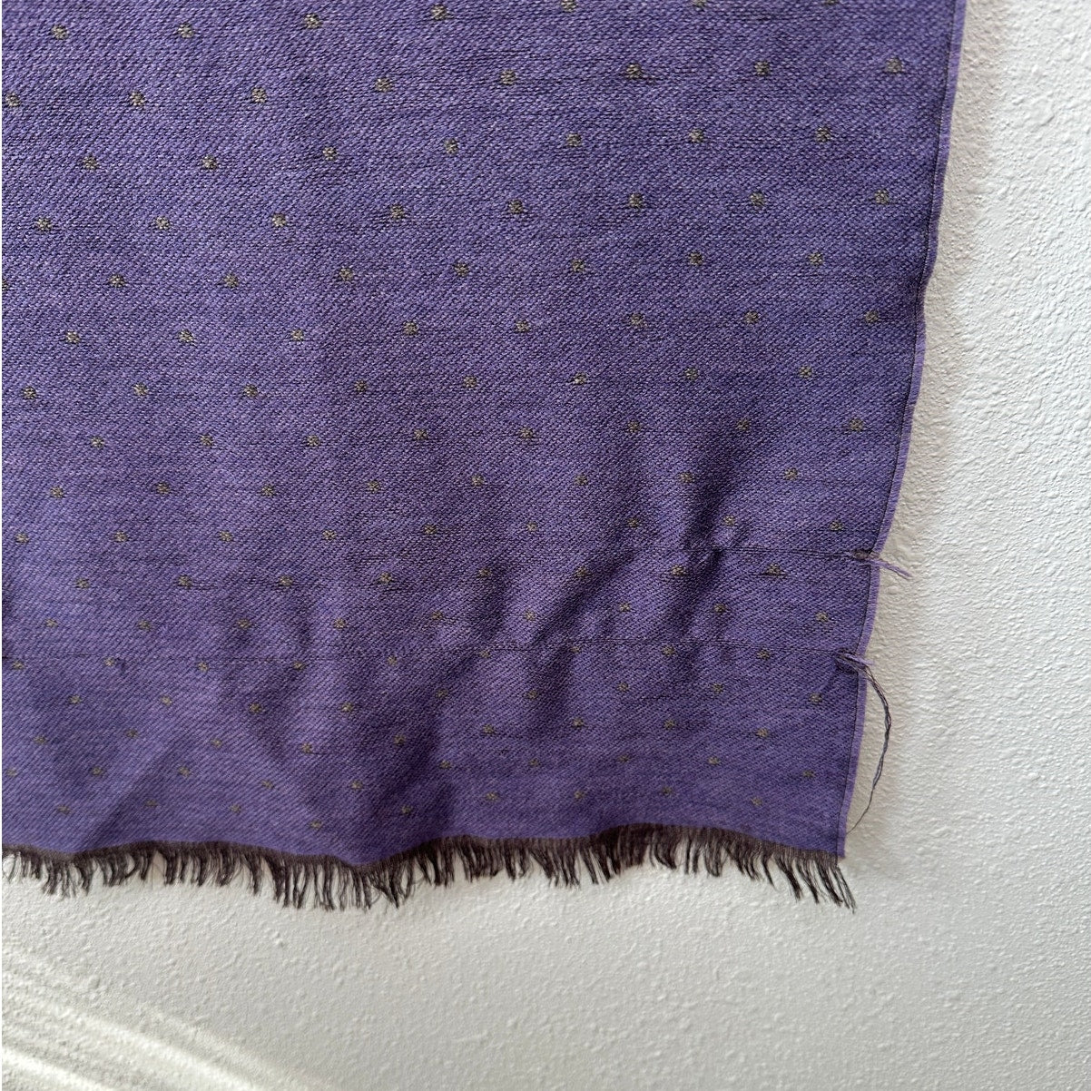 Italian Scarf Purple Brown Polka Dot Wool Silk ~70”