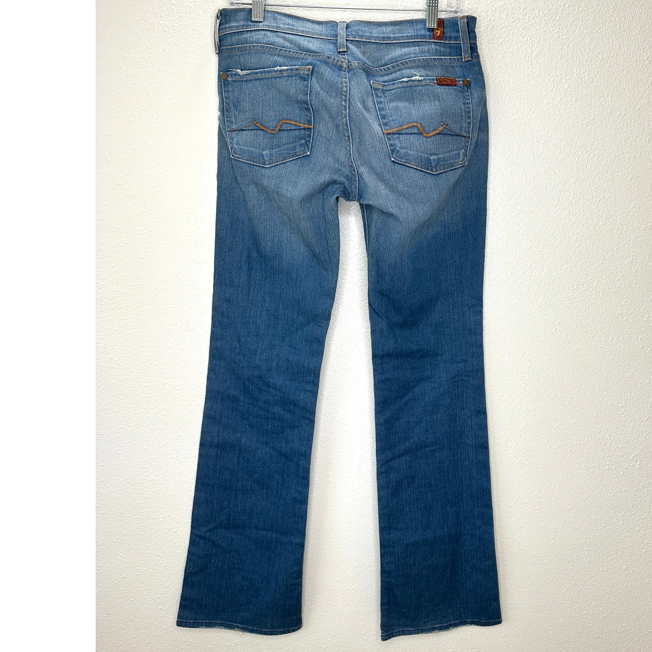 7 For All Mankind Light Medium Wash Boot Cut Flare Jeans Low Rise 30