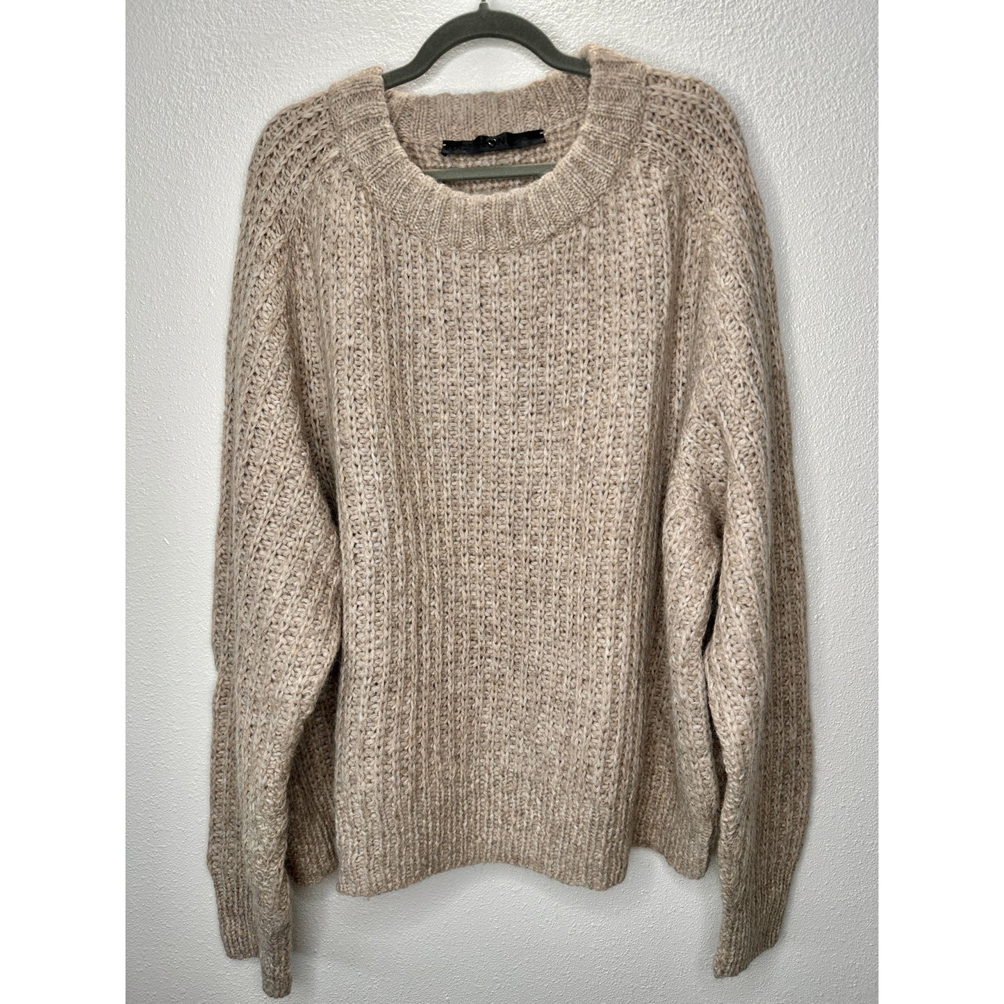 Eugene Ong Hand Knit Beige Chunky Knit Long Sleeve Sweater L