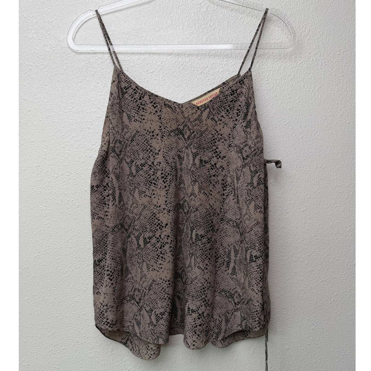 Rebecca Taylor Taupe Snake Print Silk Cami Women US 4