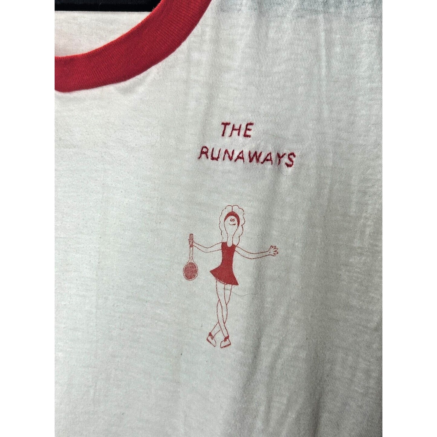 Vintage Screen Stars White Tee Red Ringer 70's 80's The Runaways Graphic T Shirt