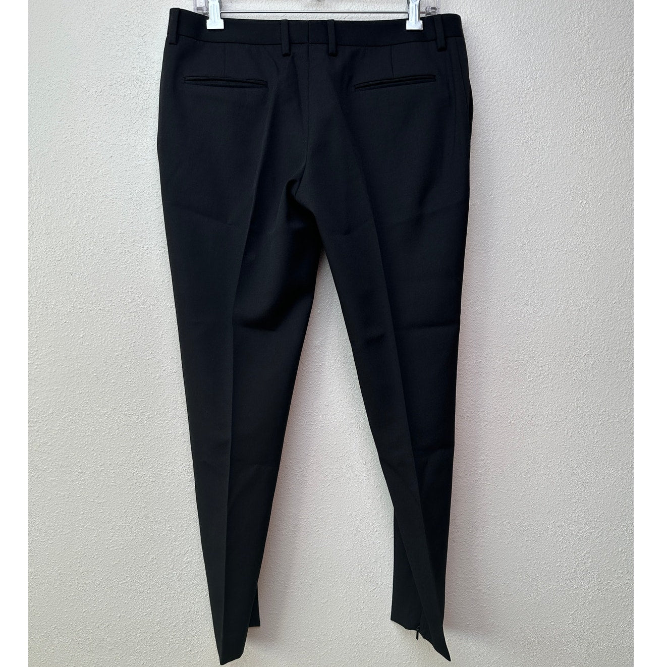 Saint Laurent Women’s Black Tuxedo Pants Satin Stripe Zip Hem IT 42/ US 6