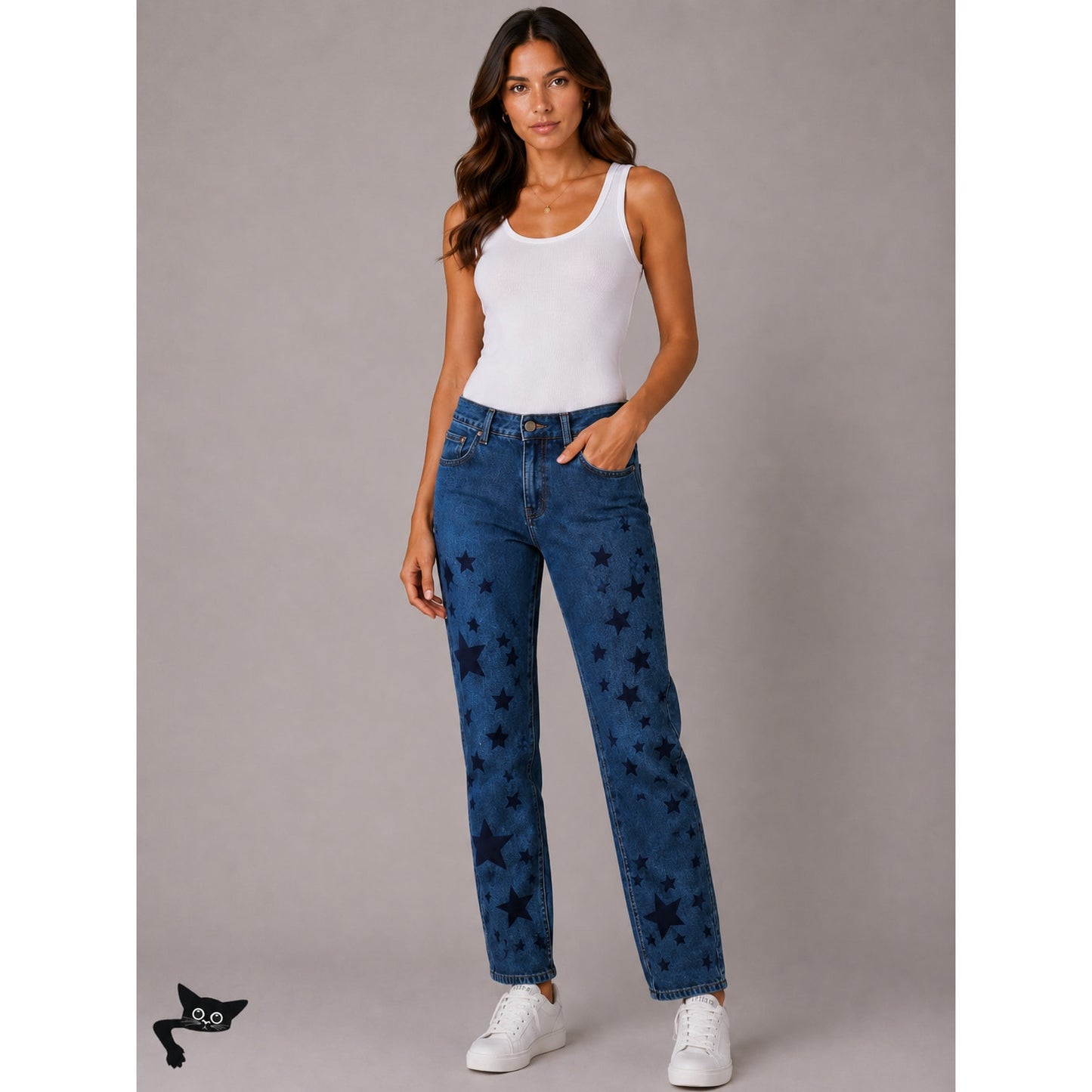 Stella McCartney Star Appliqué Jeans Blue Women’s US 28 Straight