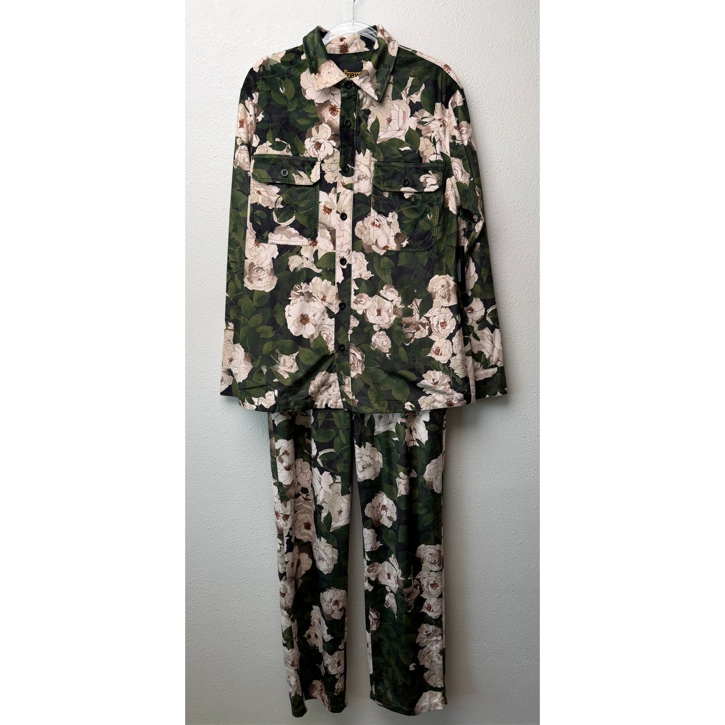 NWT Drew House Men's L 34 Iceberg Roses Velvet Set