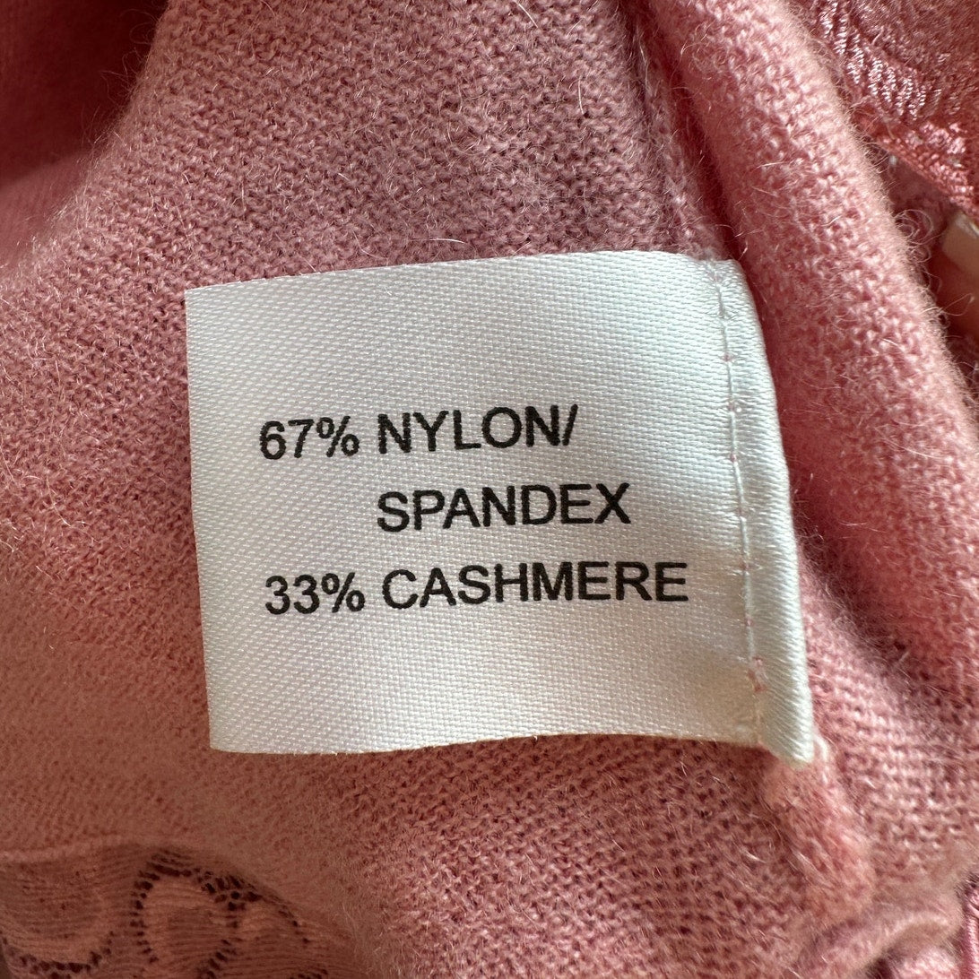 Whim Rose Pink Lace Knit Cashmere Blend Cami Top S