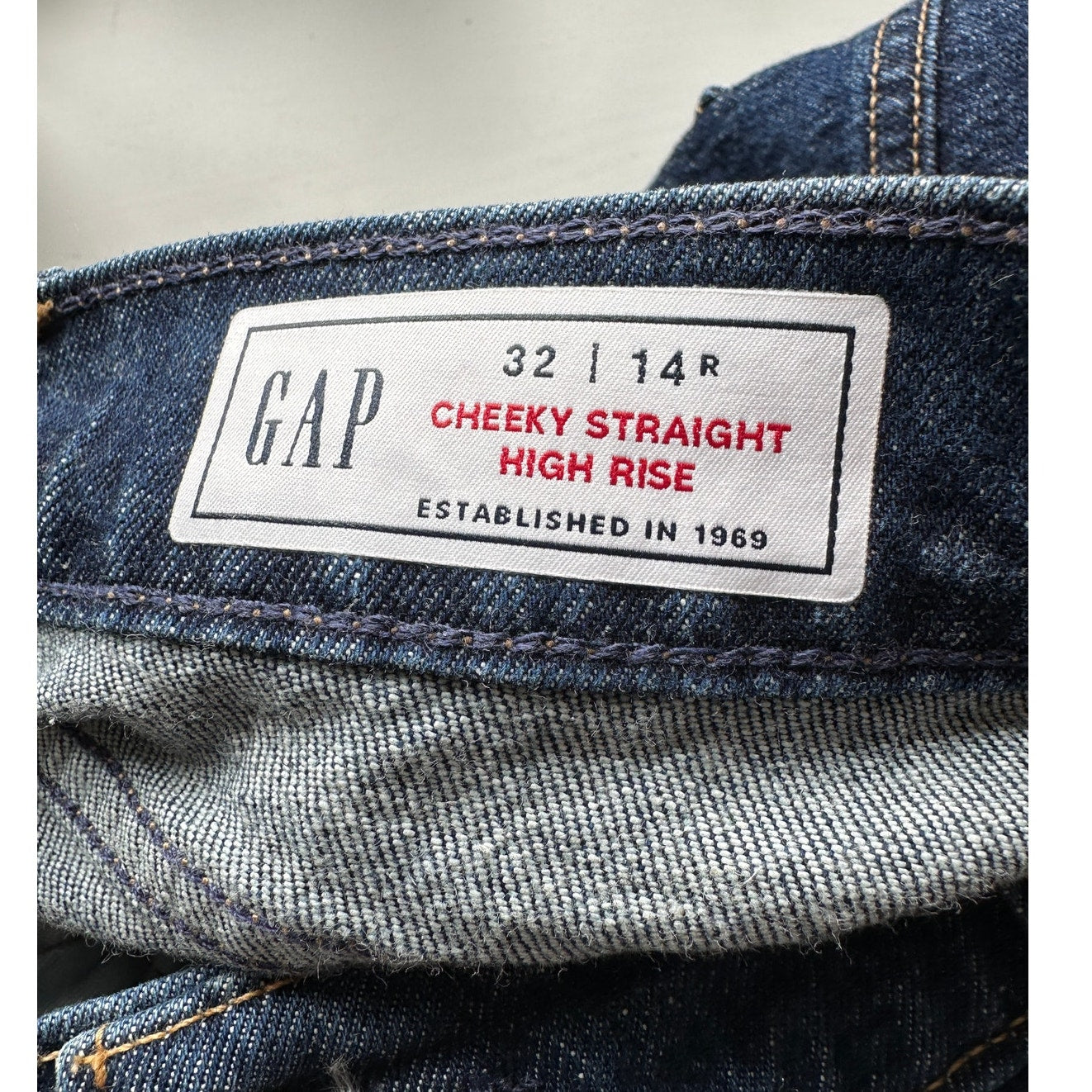 GAP Cheeky Straight High Rise Jeans Blue Women’s 32/14R Button Fly