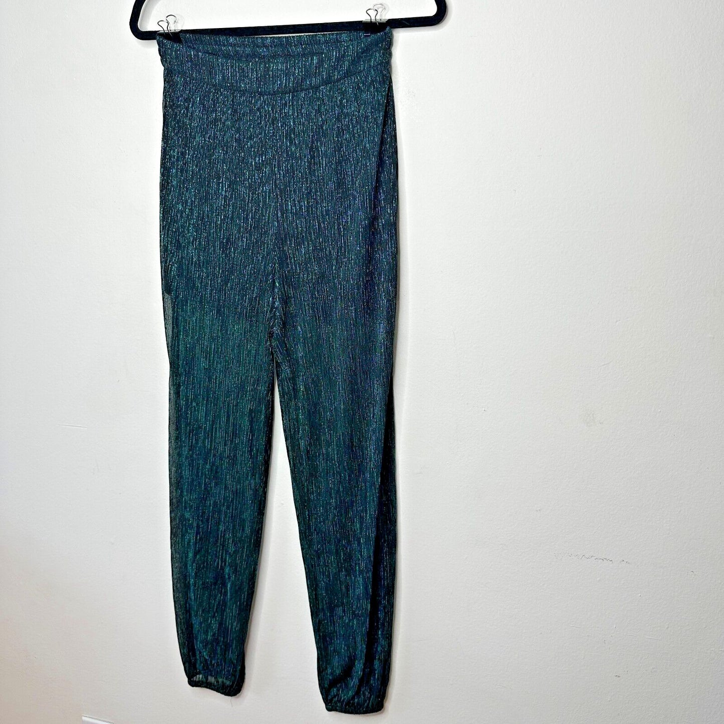 Bailey 44 Emerald Green Metallic Shimmer Pants With Undershorts Harem Legs Small