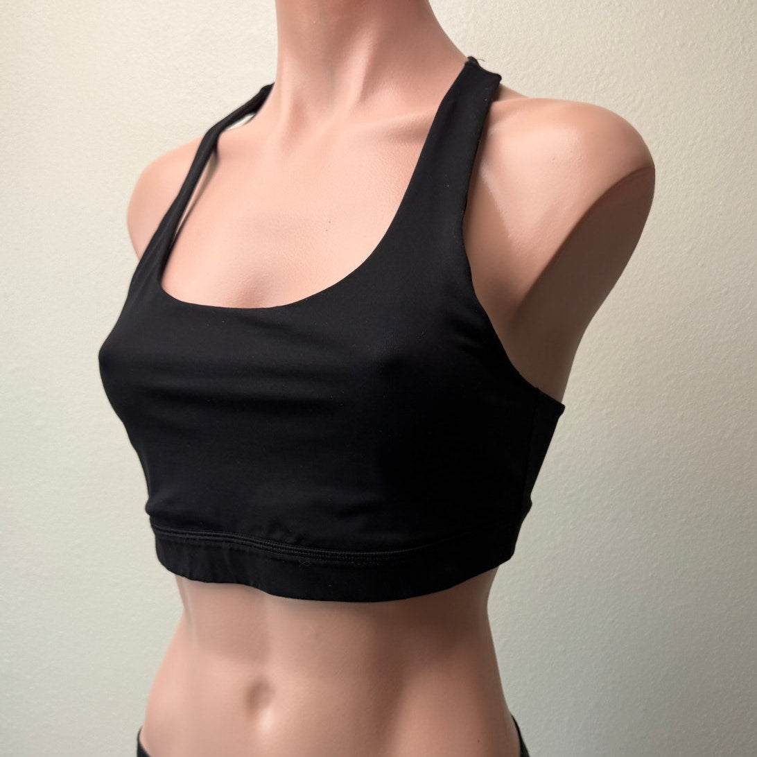 Lululemon Invigorate Black Mesh Racerback Sports Bra Size 10