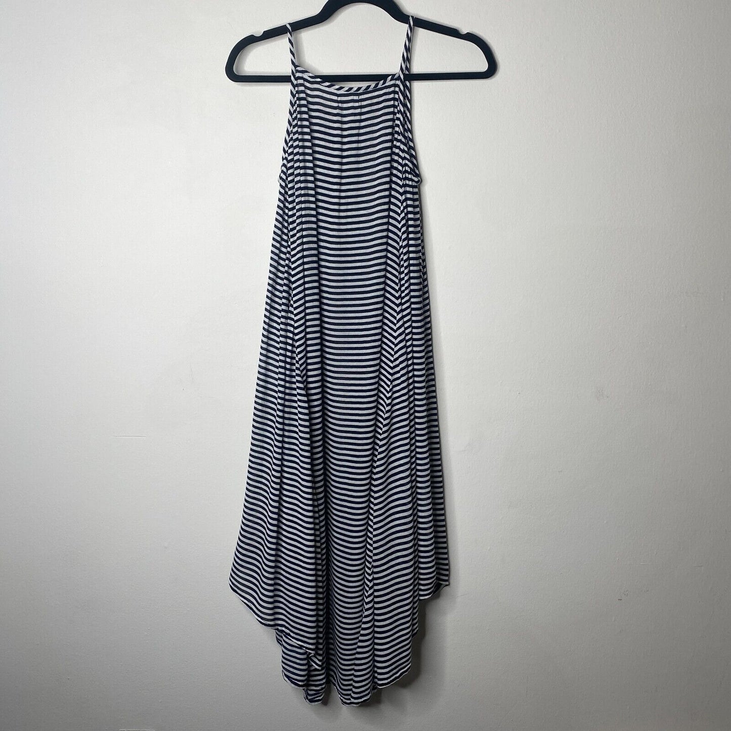 Mudpie Navy & White Thin Striped Flowy Sleeveless Stretch Tank Shift Dress S