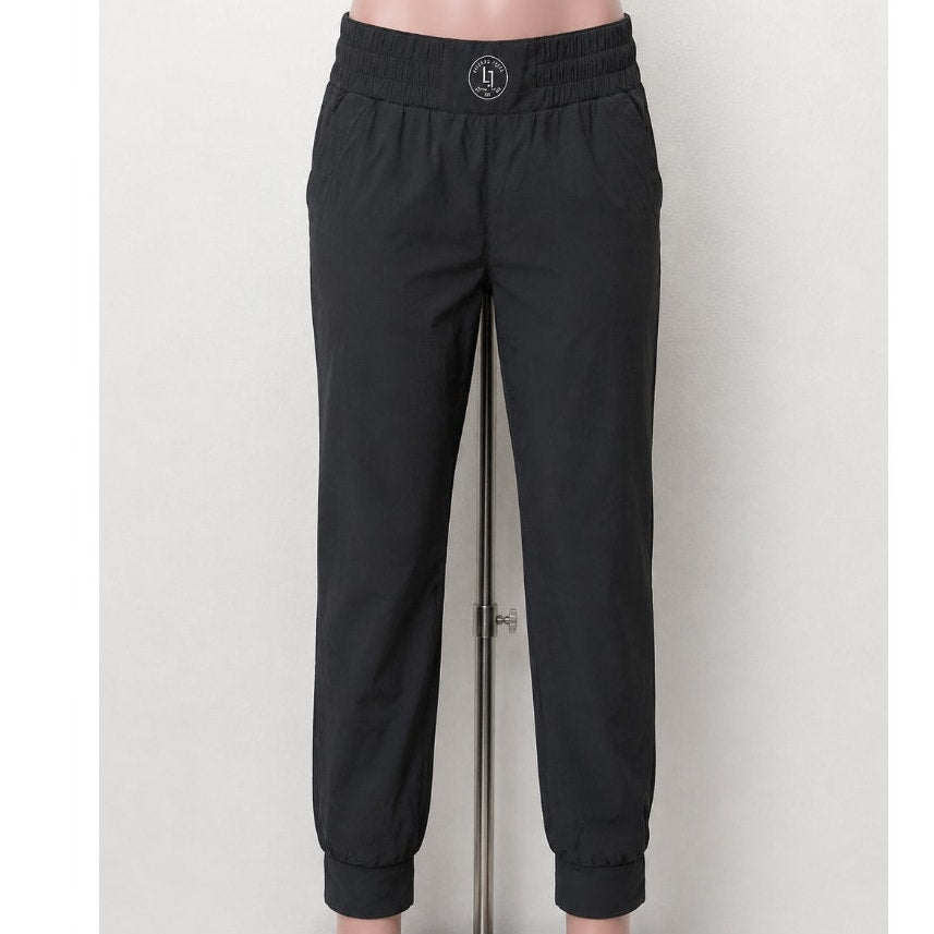 Uniquely Lorna Jane Jet Black Active Club Elastic Jogger Pants Side Pockets S