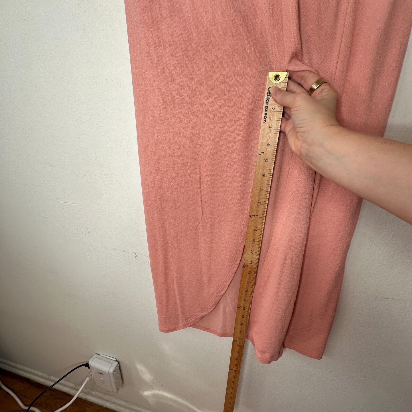 NWT Topshop Peachy Gather Maxi Skirt Bamboo O-Ring Slit Front Smocked Back 4 / 6