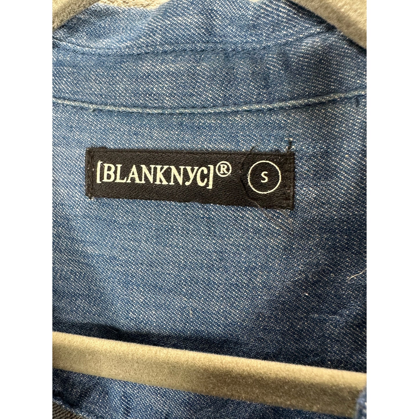 Blank NYC Medium Blue Denim Short Sleeve Pocket Jean Shirt Dress S