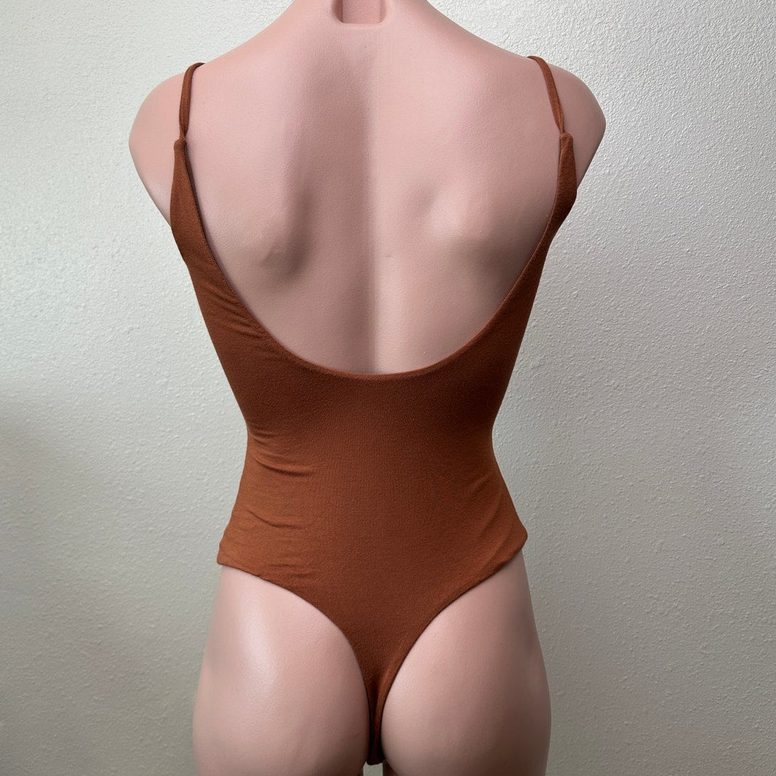 Privacy Please Florence Bodysuit Brown XS Thong Cami