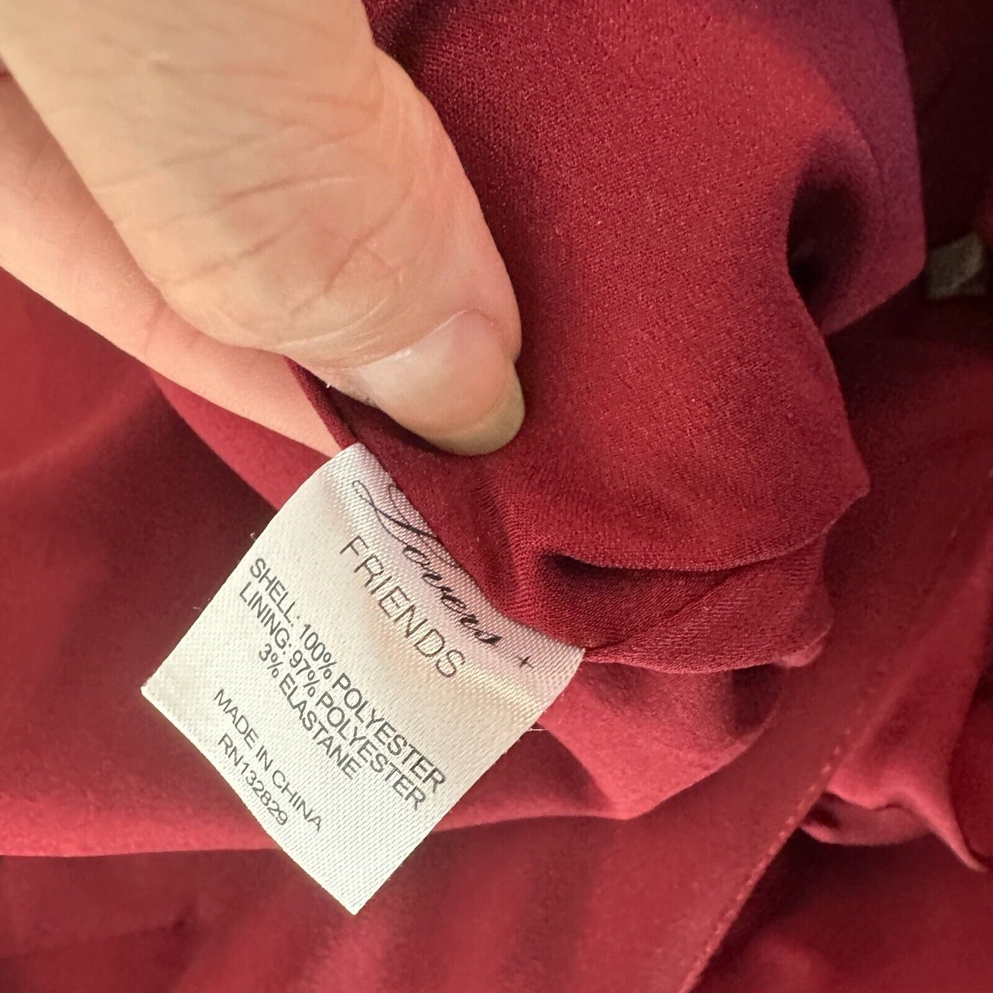 Revolve Lovers + Friends Deep Red Ruffled Flowy One-Sleeve Shoulder Blouse L