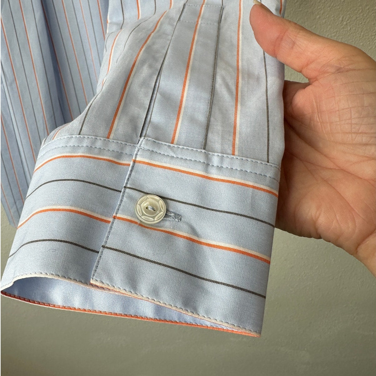 NWT Marni Camicia Organic Striped Cotton Poplin Iris Blue Collared Shirt 42 / 10