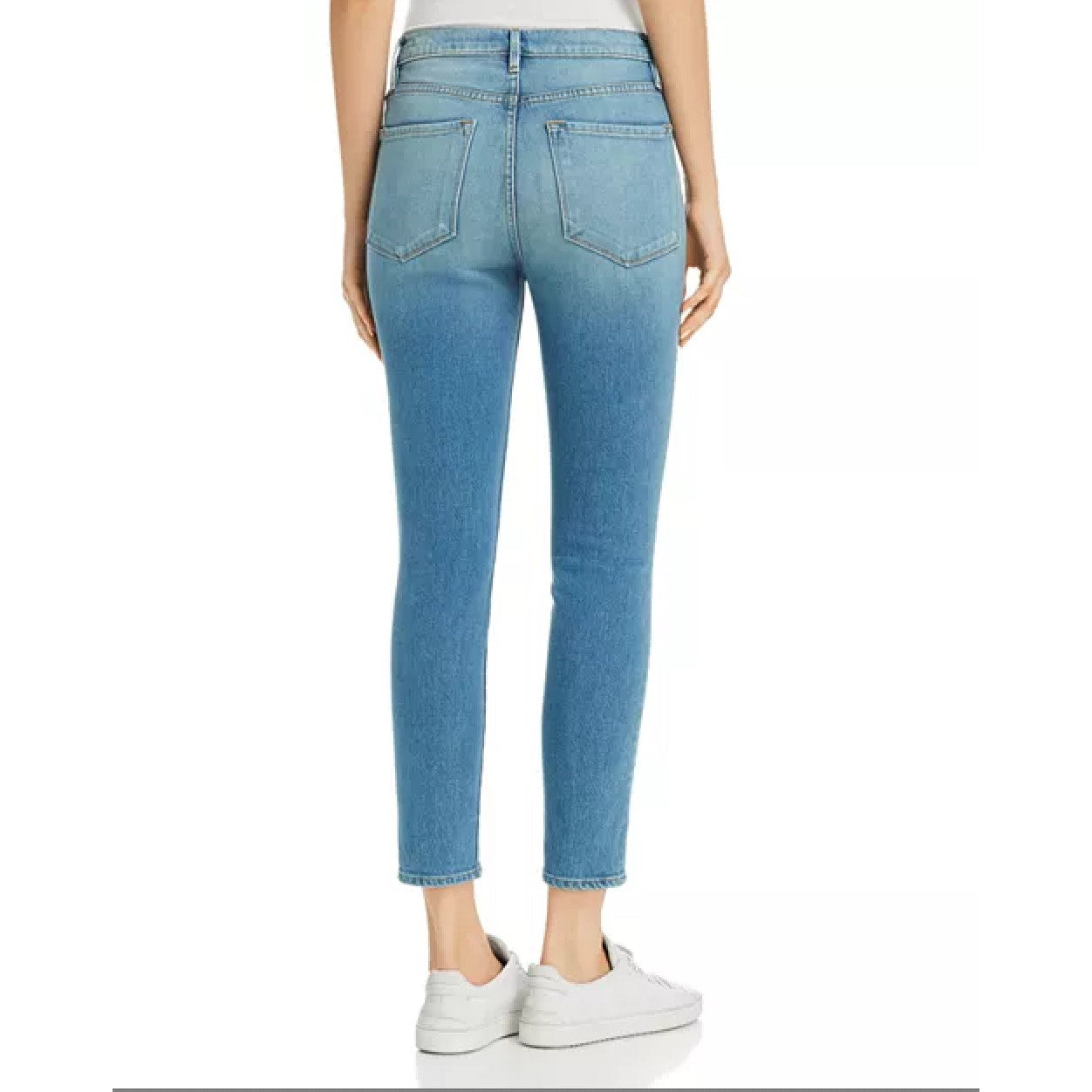 Frame Light Wash Ali High-Rise Cigarette Denim Jeans 28