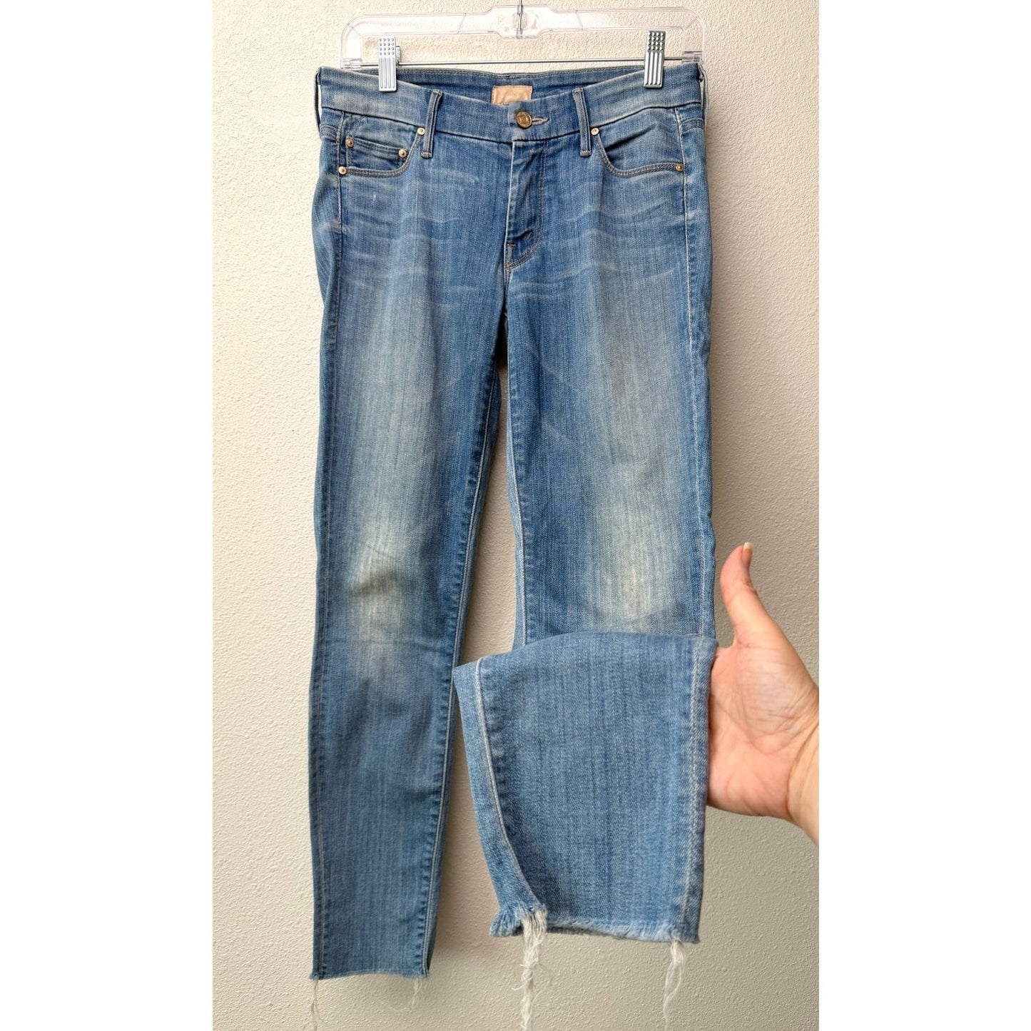 Mother The Looker Ankle Fray Blue Jeans Womens 26