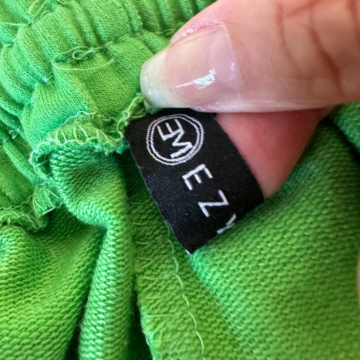 Retro 70’s Green Drawstring Knit Sweat Shorts Pockets Athletic High Waist Medium
