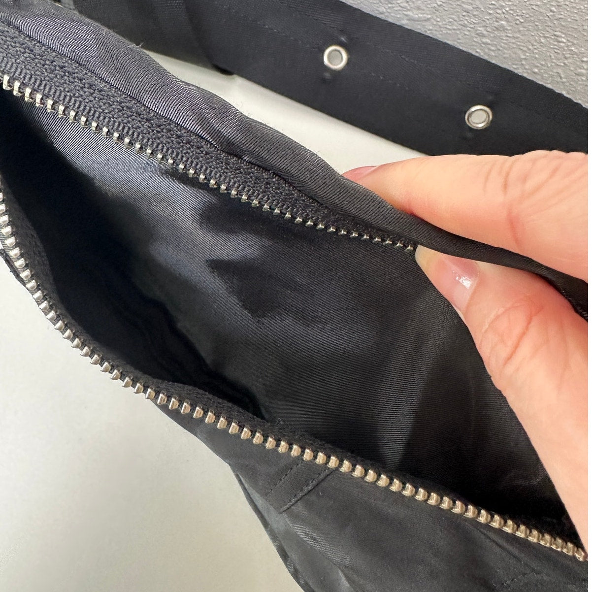 Strike Oil Shiny Canvas Belted Felt Fanny Pack