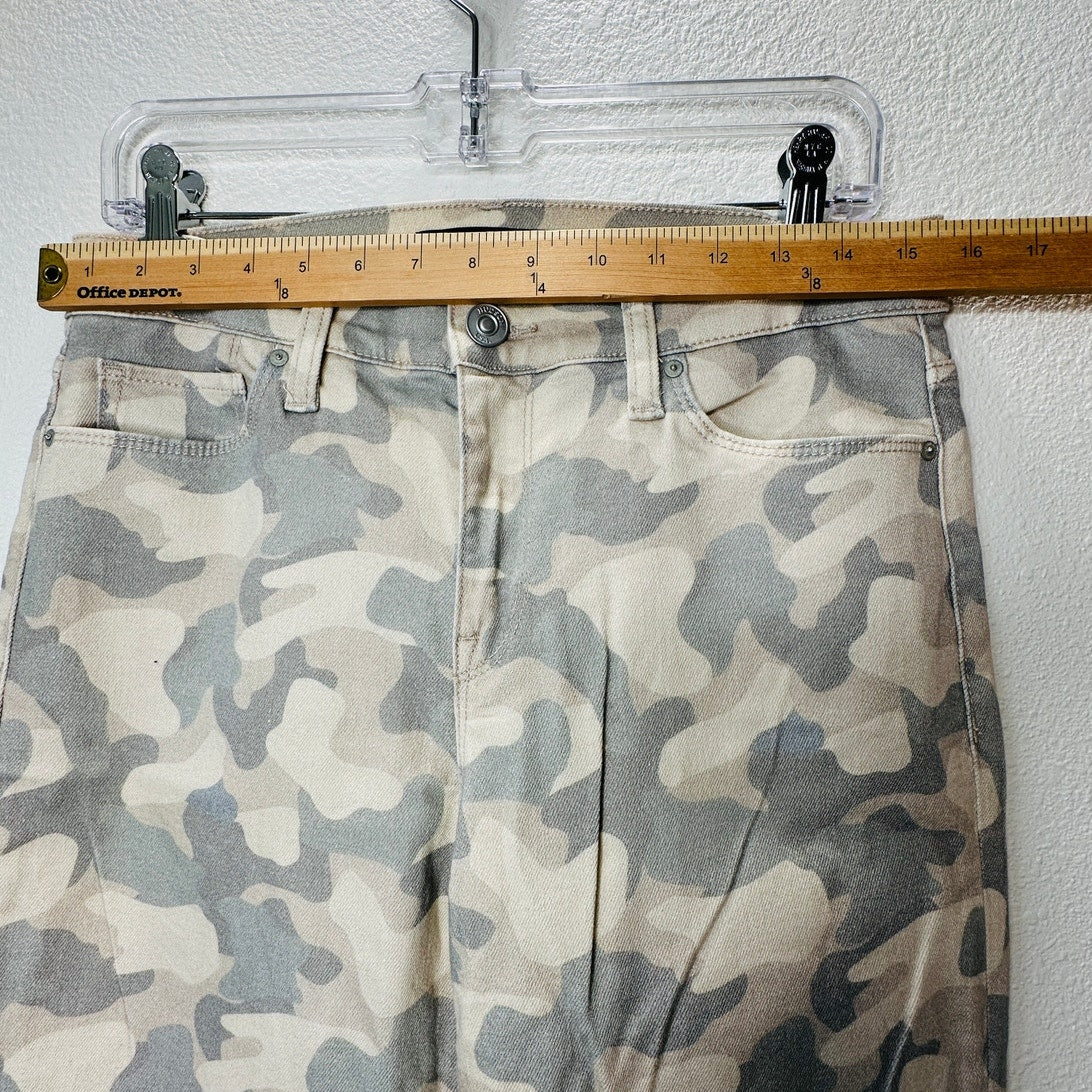 Hudson Nico Peyote Camo Mid-Rise Split Ankle Front Zip Jeans 29