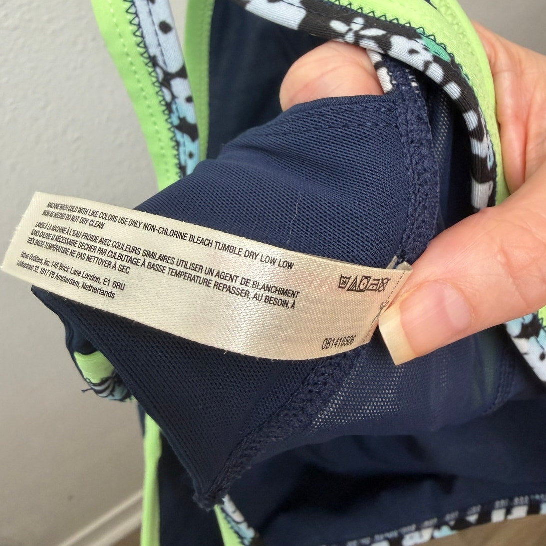 Free People Movement Navy Floral Racerback Sports Bra Women S