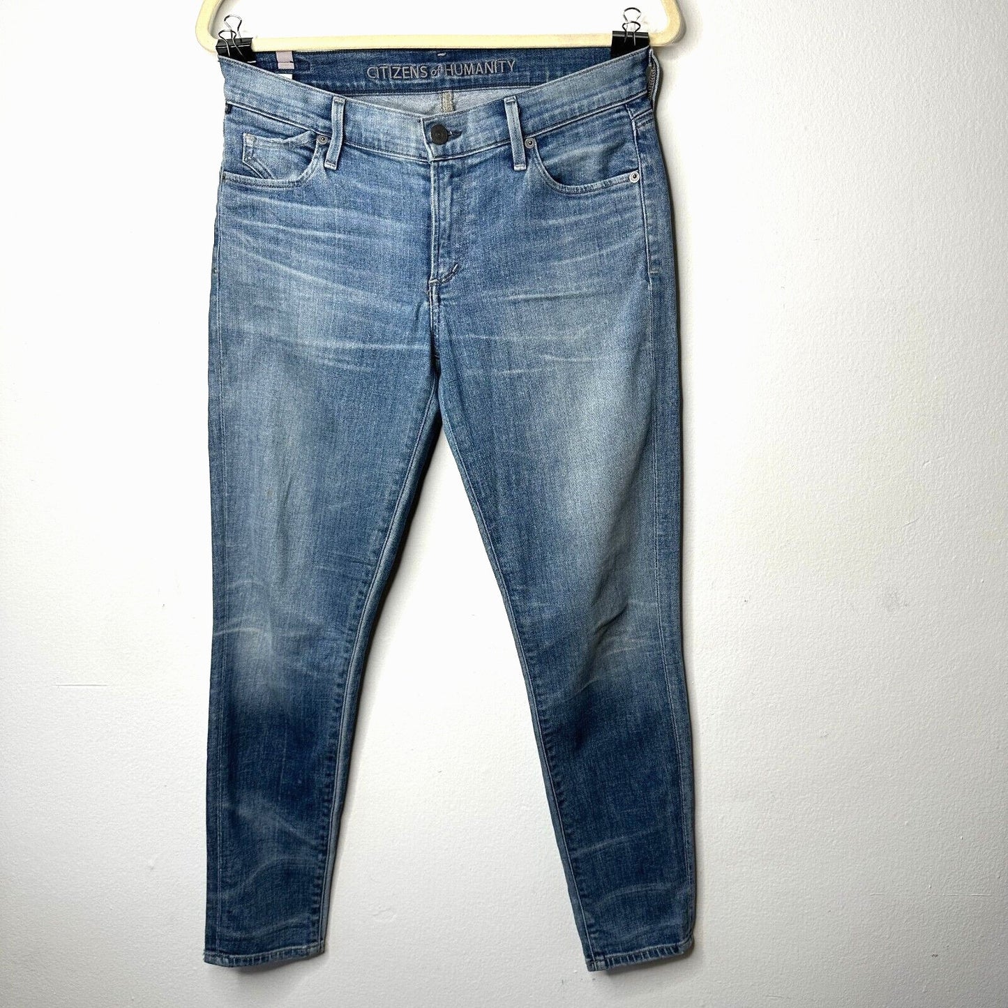 Revolve Citizens of Humanity Light Wash Blue Mid-Rise Skinny Slim Cut Jean 28
