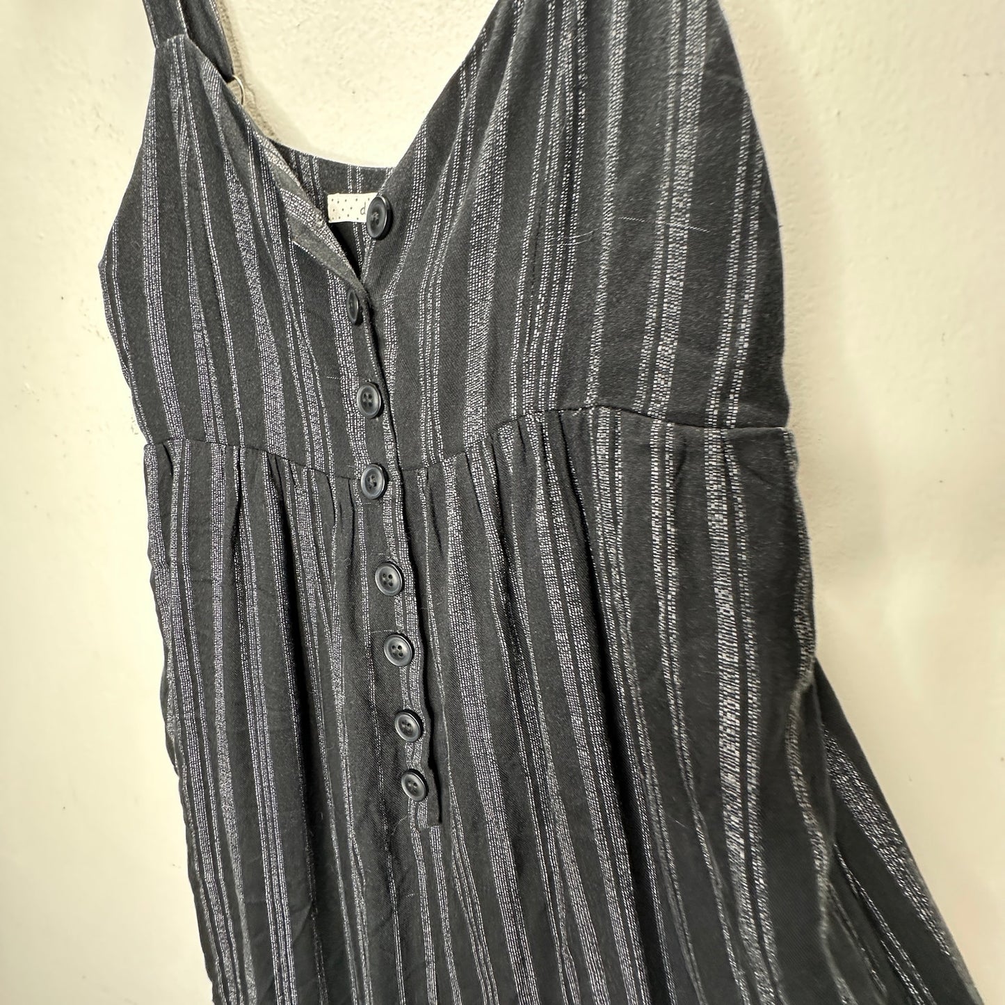 Dreamers Black & White Pinstripe Wide Leg Crop Romper Jumpsuit S