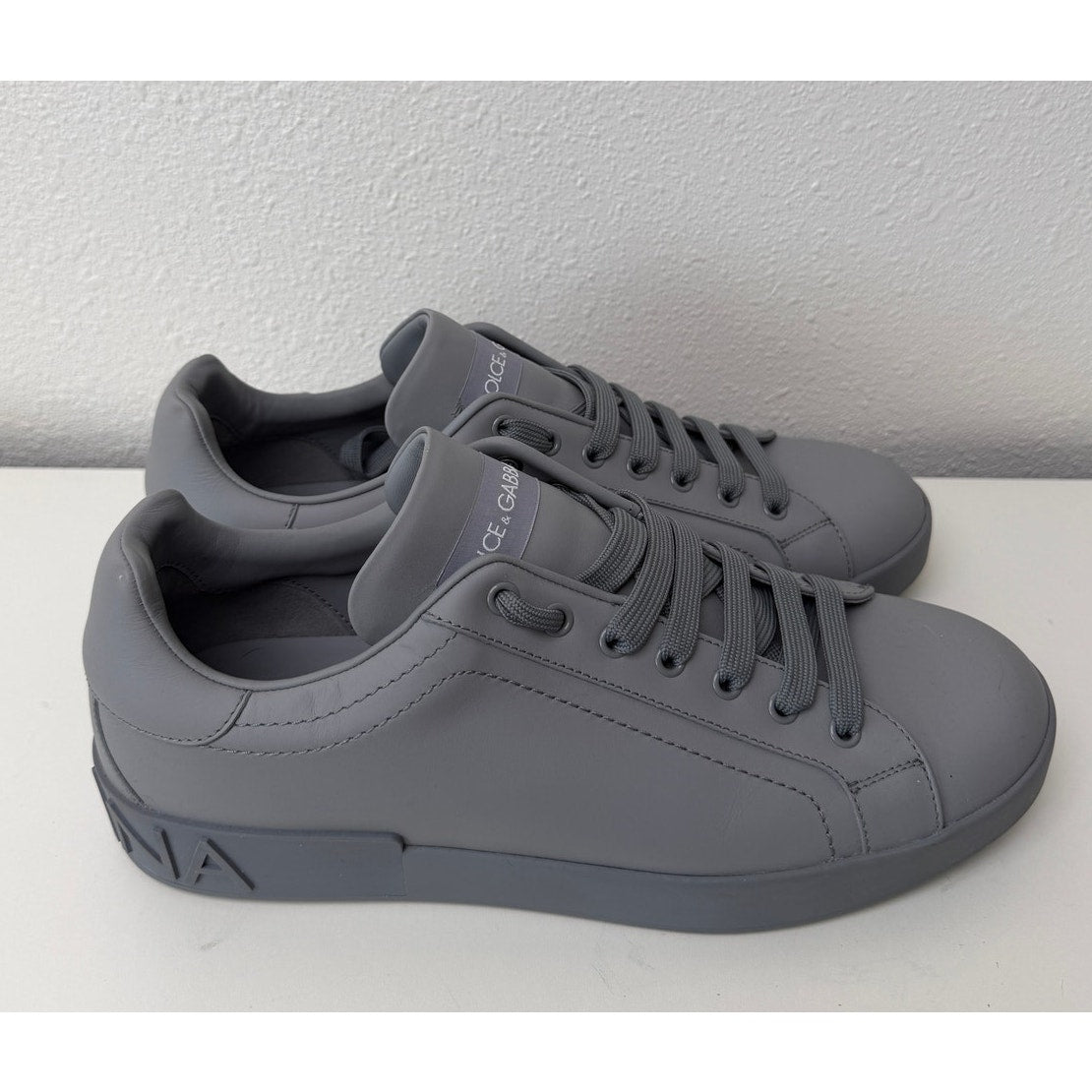 Dolce & Gabbana Mens Gray Portofino Sneakers 10
