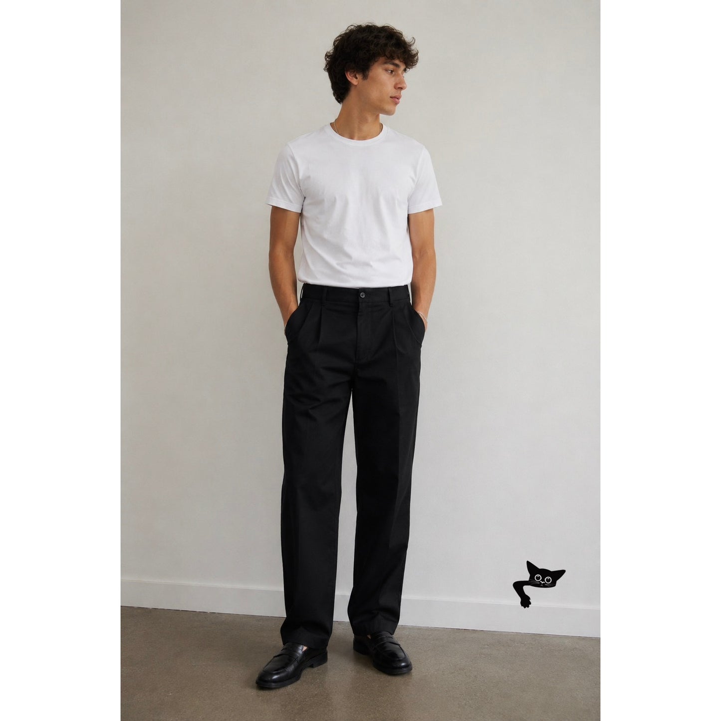 Men's Dockers D3 Classic Fit Pleated Black Zip Close Casual Pant Trousers 34