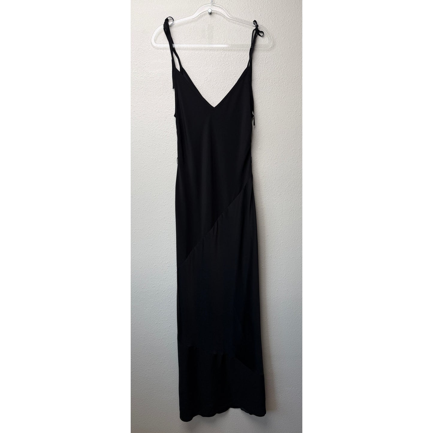 Malia Mills Black Silk Maxi Slip Dress Womens 4