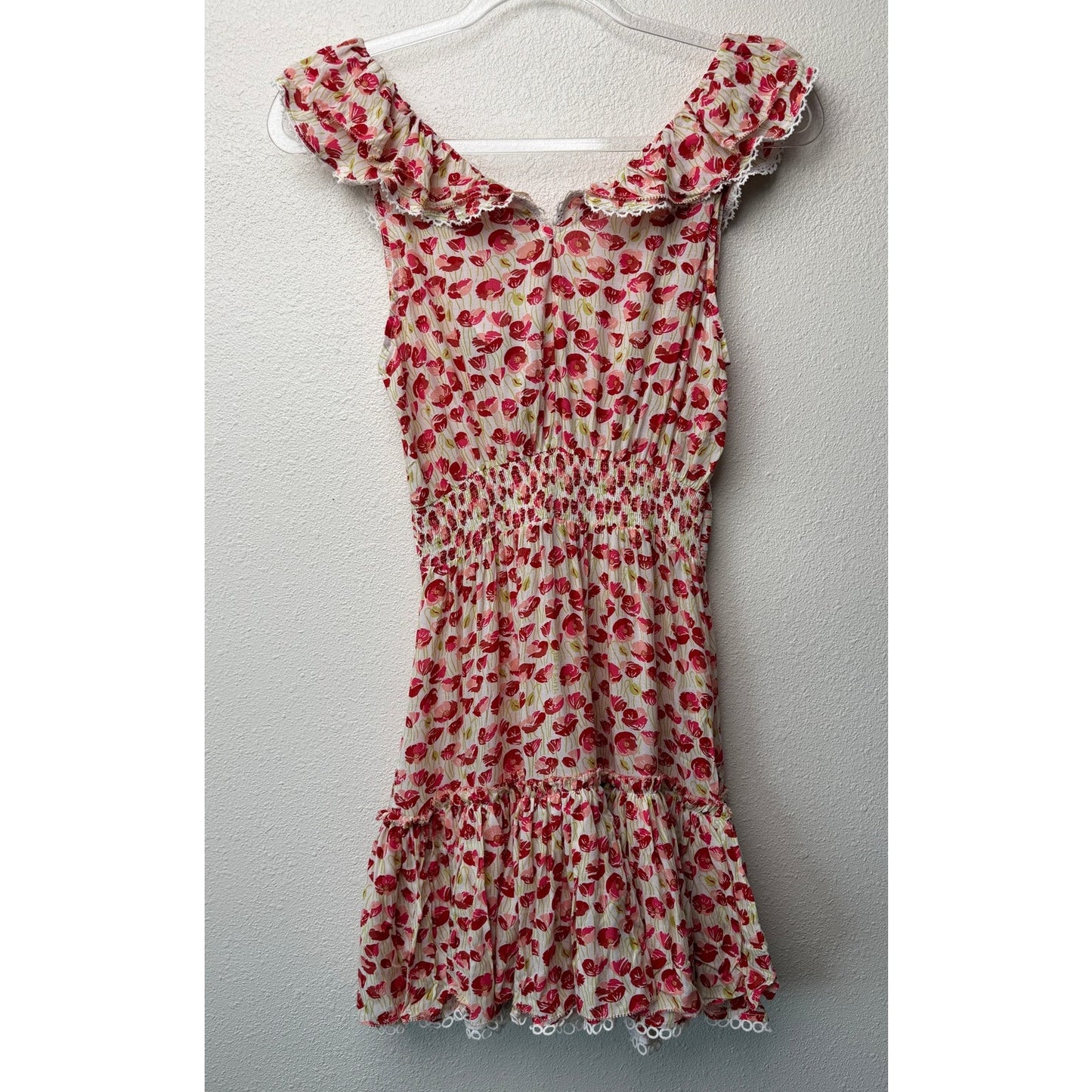 NWT Poupette St Barth Bruna Red Floral Mini Dress US XS