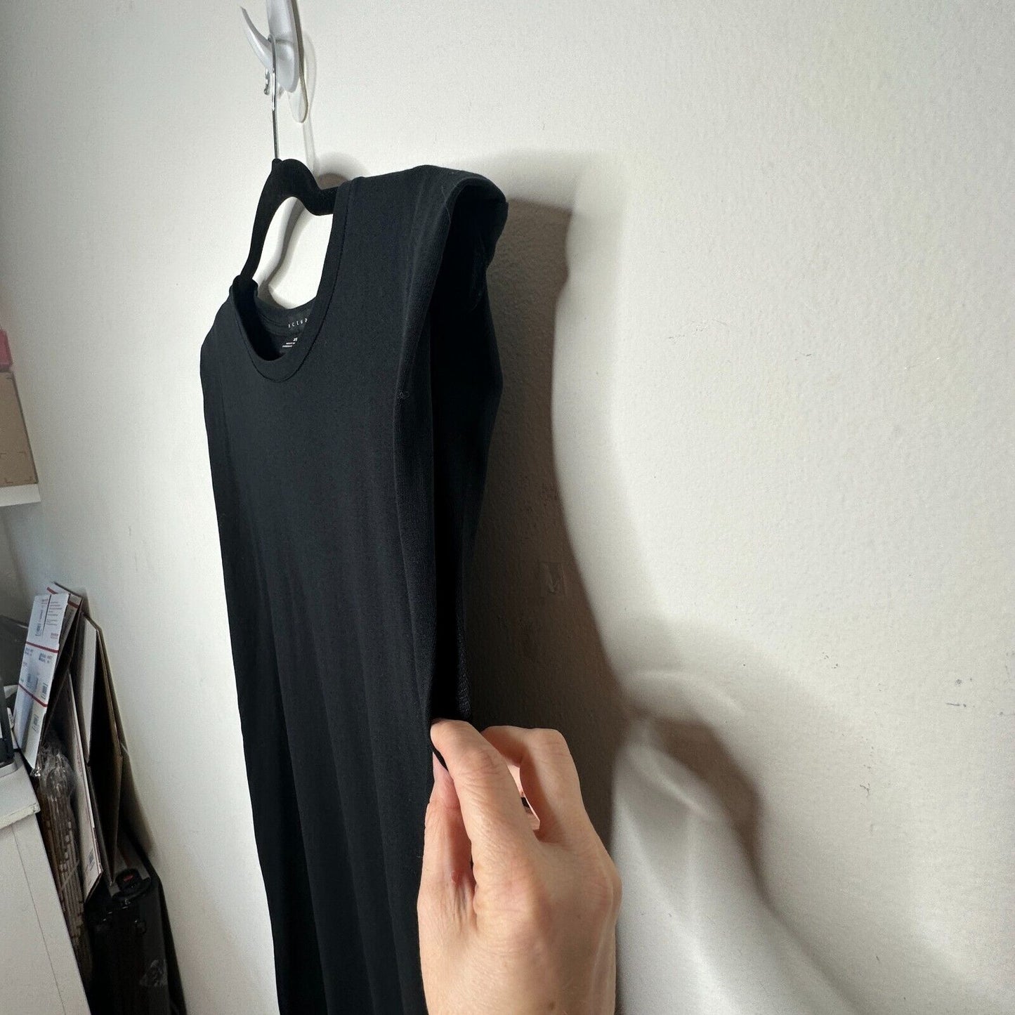 Sanctuary Cute Black Cotton Crewneck Sleeveless Drop Armhole Pullover Dress XS
