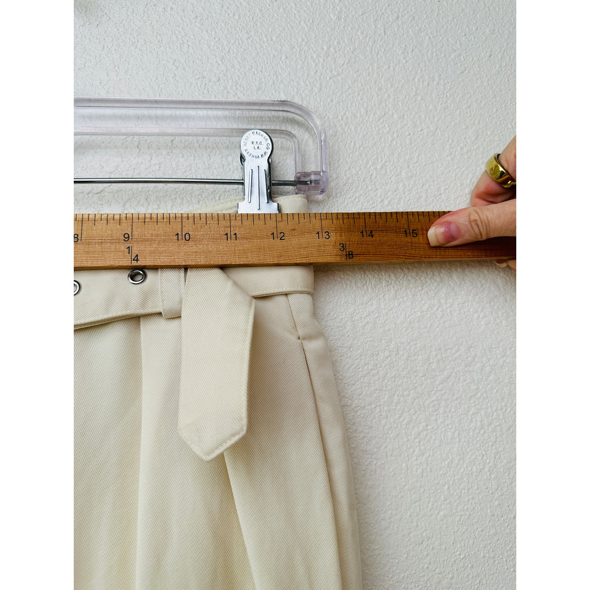 PAIGE Birch Cream Wide Leg Pleated Pants w/ Belt Women US 0