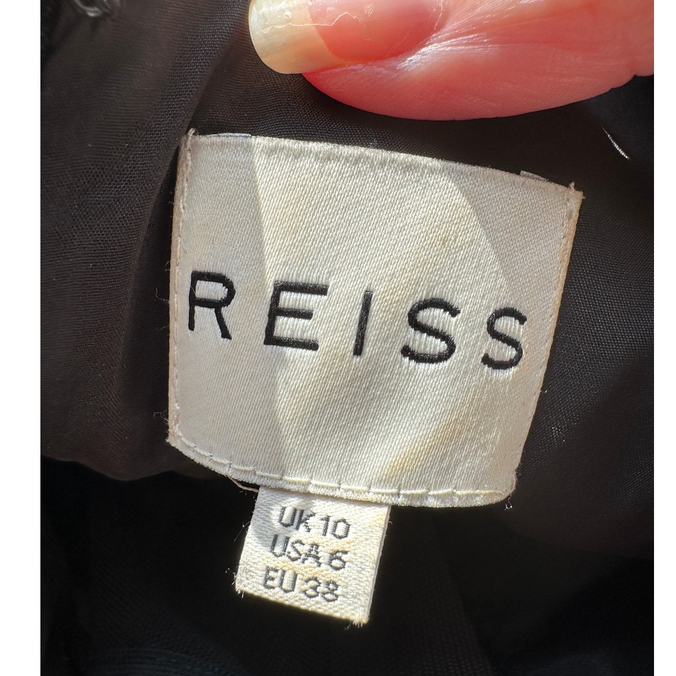 Reiss Black Sheer Mesh Brightwell Pencil Sheath Dress 6