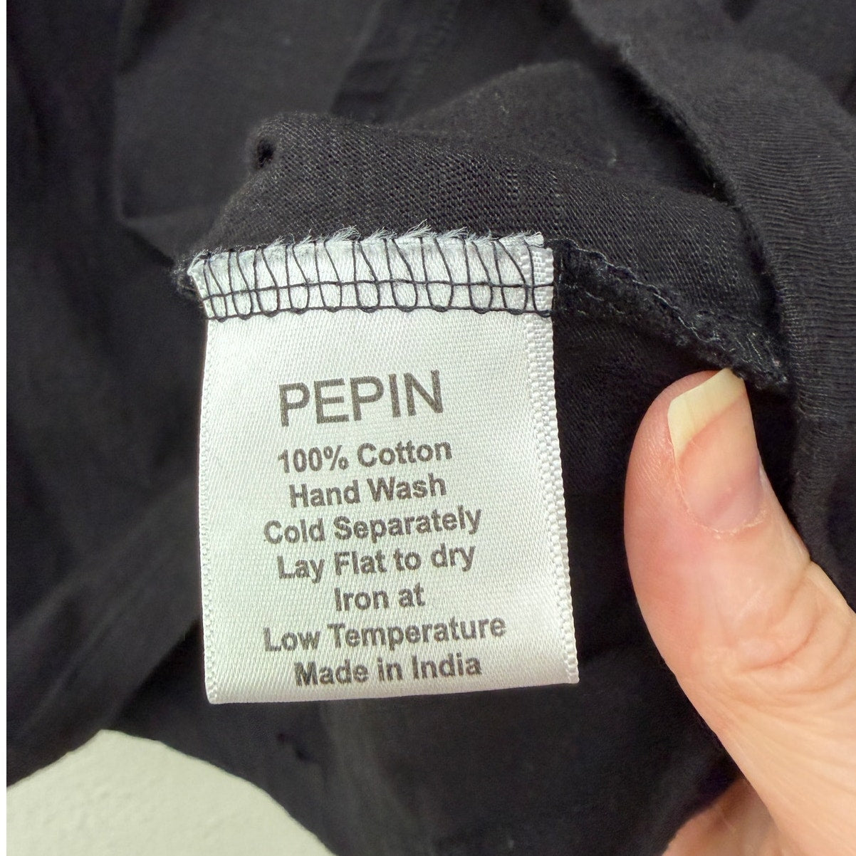 Pepin Black Short Sleeve Shirt with Embroidered Shoulders – XS