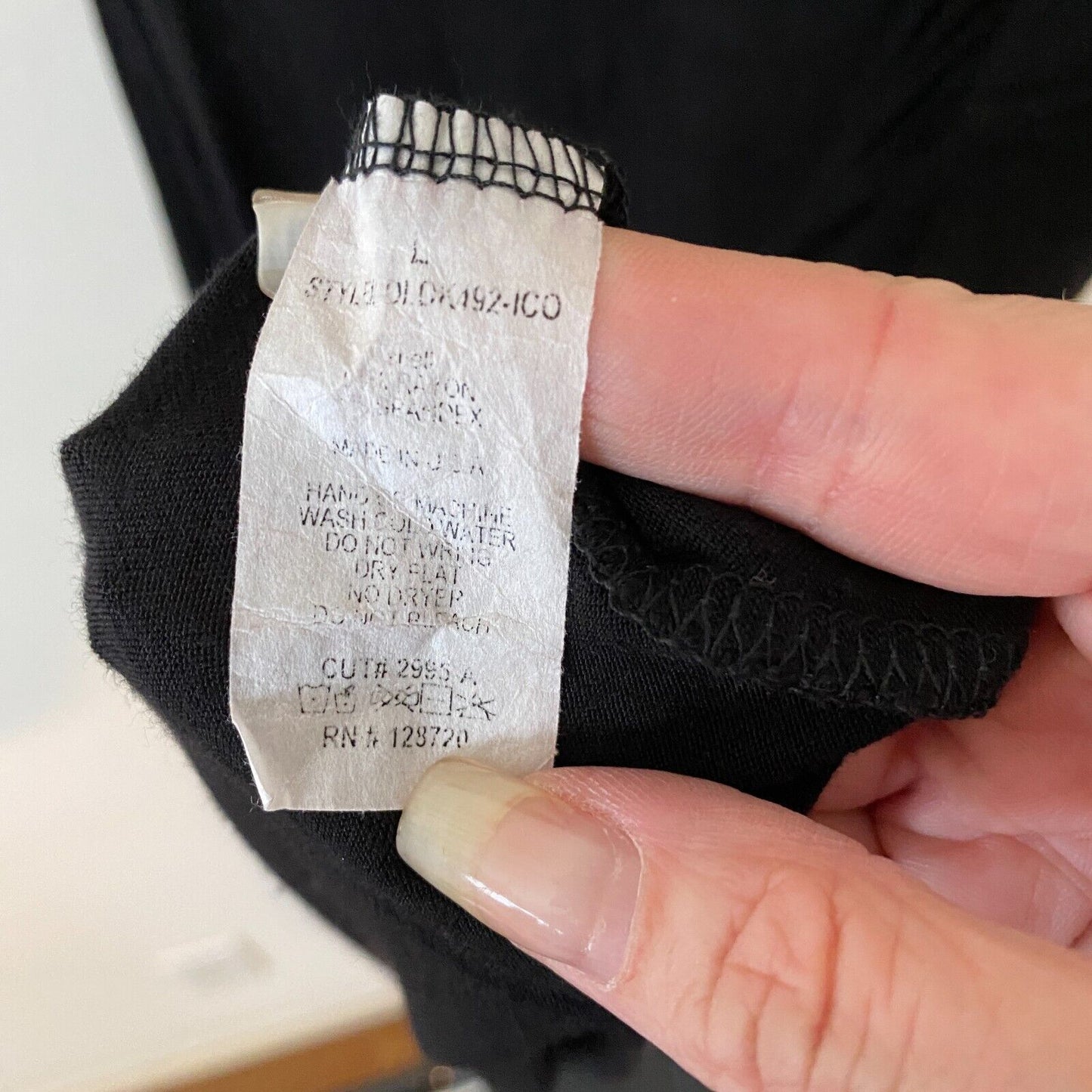 Alya Cute Black Bodycon Stretchy TShirt LBD Dress Asymmetrical Ruched Side Large