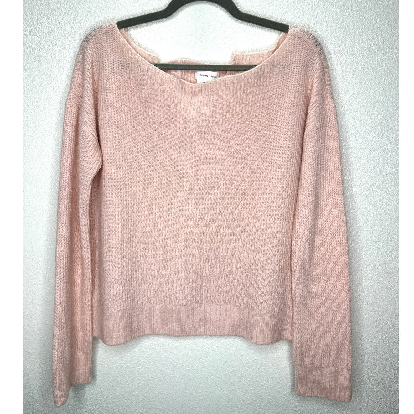 Lovers + Friends Pink Alayah Off Shoulder Long Sleeve Sweater S