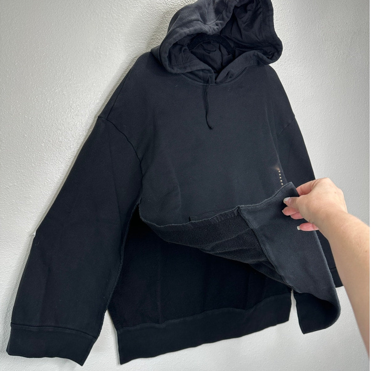 NWT Maison Margiela UNIQUE Black Hooded Sweatshirt Poncho Style M